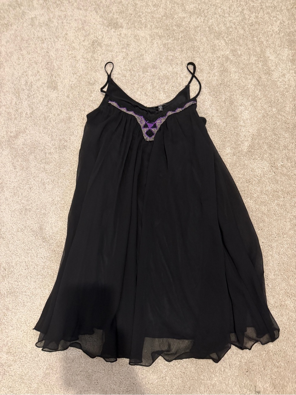 Express Black Mini Dress with Purple Accent